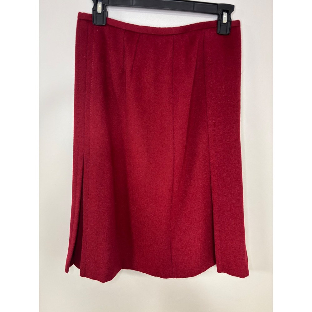 Ann Taylor Wool Skirt Maroon Red Career Pencil Work Business‎ Lined